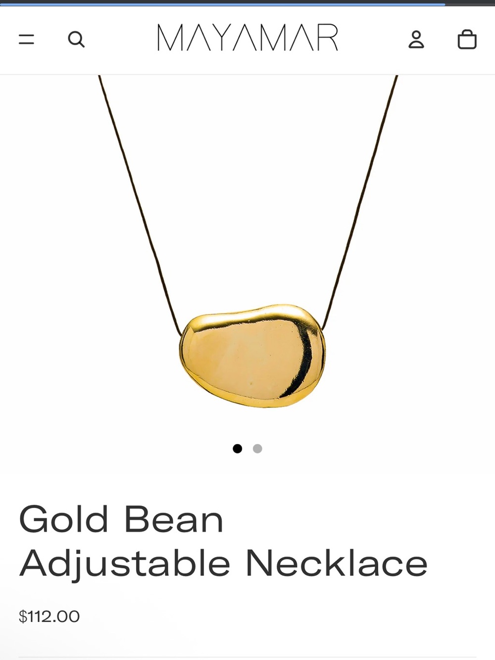 Mayamar Gold Bean Adjustable Necklace with Jewelry Care Kit - Picture 7 of 7